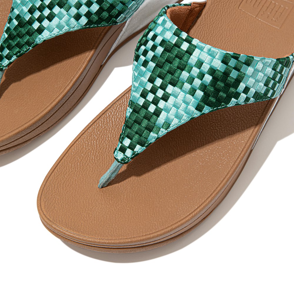 Fitflop Womens Sandals Mint Green - Lulu Silky-weave Toe-post - 75FOBJMST